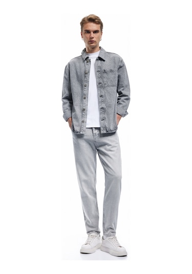 Koton Normal Bel Pamuklu Tapered Fit Jean Pantolon - Joe Jean Gri 6wam40070nd Gri