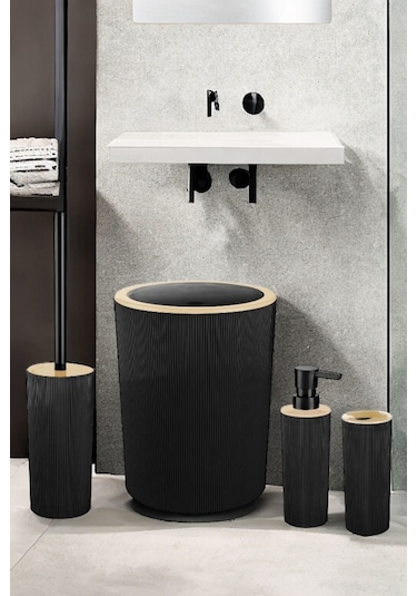 Decorev Banyo Seti Dc-6344 Vest 5prç Siyah Xx6 Siyah