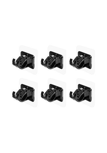 Adet Kendinden Yapışkanlı Perde Çubuğu Braketi Delinmeyen Perde Çubuğu Klipsi Siyah