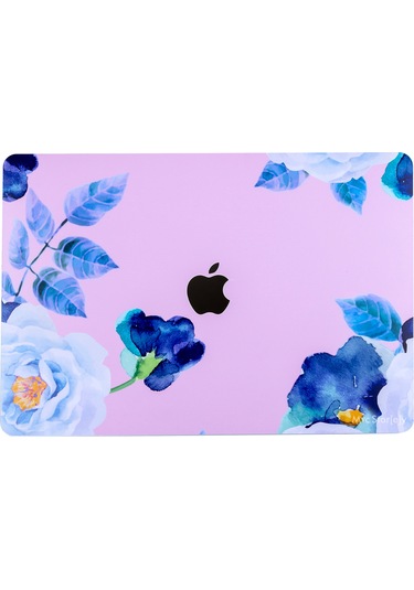 Macbook Air M2-m3 Kılıf 13.6inç Flower03 Yapıştırma Sticker Kaplama Koruyucu A2681 A3113 İle Uyumlu Açık Lila