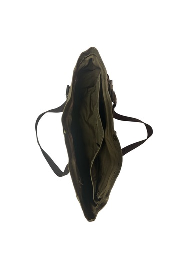 Vintage Salaş Design Su Geçirmez Kanvas Deri Günlük Okul Gezi Omuz Kol Çantası 35x28cm Kahverengi