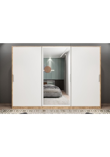 Vino Sürgü Kapaklı Dolap Gardırop Çambeyaz 240cm