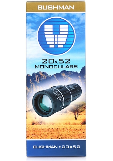 Bushman 20x52 Tek Gözlü Çift Odak Ayarlı Dürbün Siyah