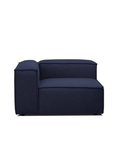 Mode Soft Köşe Modül Lacivert Keten Kumaş İşbir Sünger Dairenize