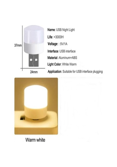 Mini Ampul 1w Taşınabilir Usb Led Işık - Powerbank Laptop Pc Uyumlu Günışığı Renk Gün Işığı