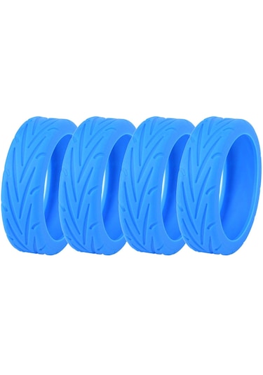 Homyl 4 Parça Bavul Tekerleği Için Sessiz Silikon Koruyucu Mavi