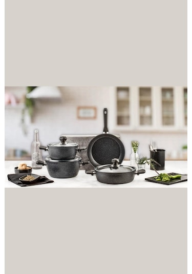 ÖZLİFE 6046 MAYRA 7 PARÇA GRANİT SET SİYAH