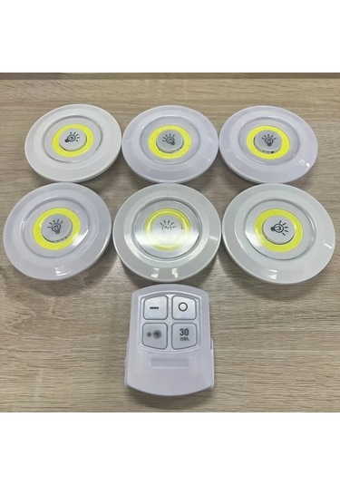 Beyaz Işık 3 Parça 6 Adet/3 Adet Akıllı Kablosuz Led Dolap Işıkları Cob Gece Lambası Uzaktan Kumanda İle - Gardırop, Mutfak Ve Daha Fazlası İçin Mükemmel