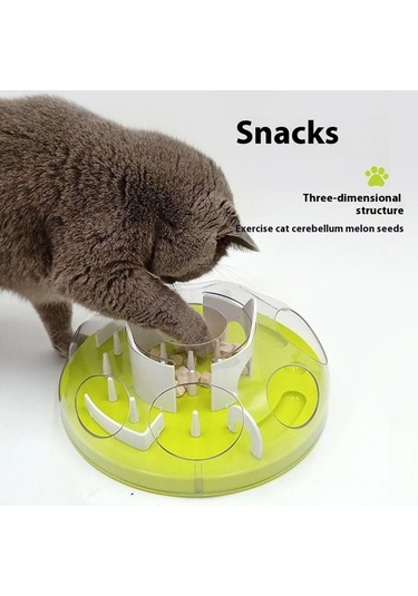 Dm Abs Interaktif Kedi Labirent Oyuncak Yavaş Besleyici Kase Anti-boğulma Sindirim Destek