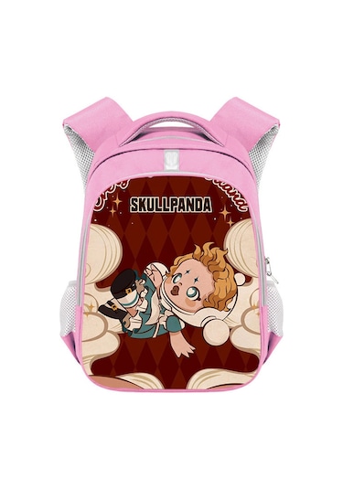 Bubblemall, İlkokul Öğrencileri İçin Şık Ve Büyük Kapasiteli Çift Omuzlu Çocuk Çantası, Moda Ve Rahat Tasarım Kırmızı - Beyaz