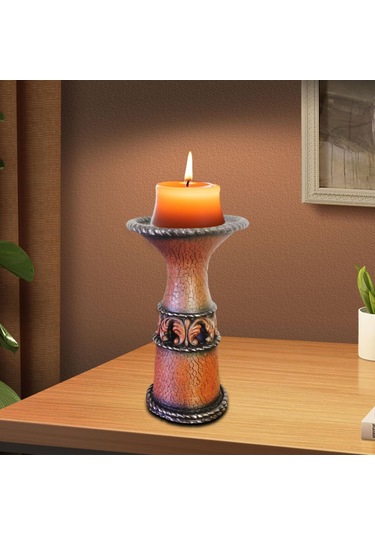 Suntek Antik Sütun Mumluk Masaüstü Çalışma Odası Oturma 8,5x8,5x14,5 Cm