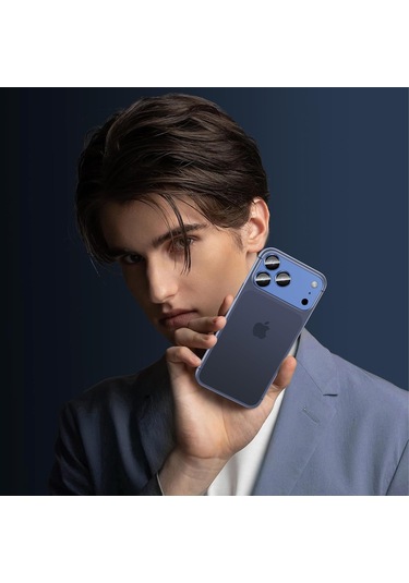 İphone 17 Pro Max Cl-20 Kamera Lens Gövde Koruyucu 9h Sertlik Ultra Hd Temperli Cam Çizilmeye Dayanıklı Koruyucu Gece Çekimi Bozmaz Lacivert