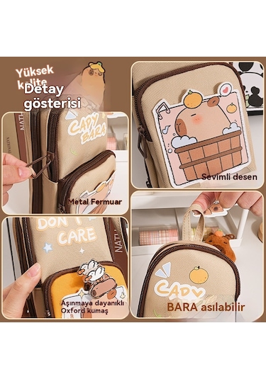 Spring Güzel Kalem Kutusu Kırtasiye Çantasıyeil Panda Yeşil