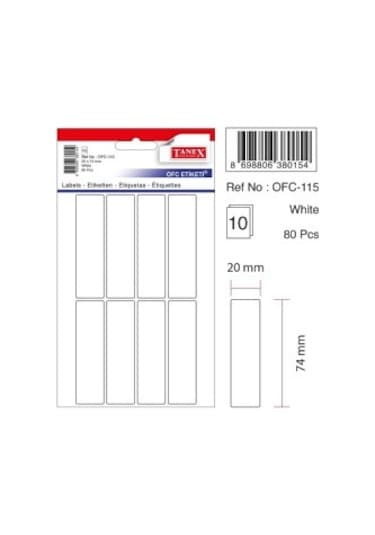 Tanex Etiket Ofc-115 20x74mm 10'lu 2 Adet