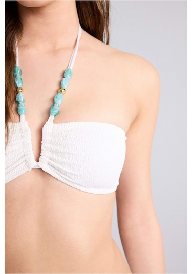 Defacto Regular Fıt Krinkıl Kumaş Bikini Üstü G3771ax26smwt16 Beyaz-wt16