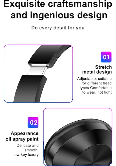 Xindoker Bluetooth Kulaklık, Fm, Tf Kart Ve 3.5mm Kablolu 4 Ü 1 Arada, 300mah Pil, Derin Bas, Gürültü Önleme, Oyun Ve Müzik İçin