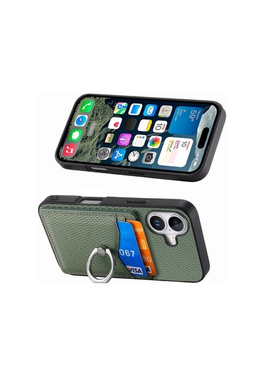 Kart Yuvalı, Halka Tutuculu, Standlı Ve Telefon Korumalı İphone 16 Kılıfı Diğer