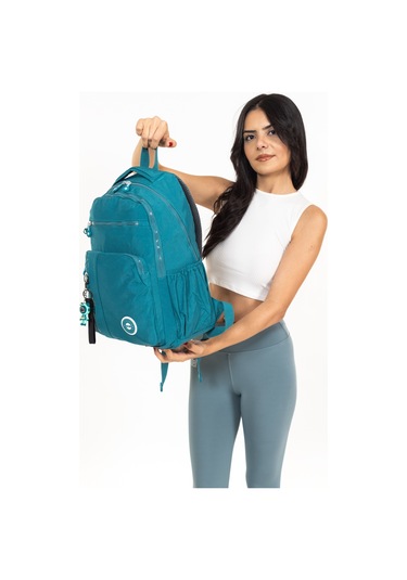 Modern Tarzda Su Geçirmez Krınkil Kumaş Okul Sırt Çantası Hafif, Konforlu Ve Fonksiyonel Tasarım - Mavi MAvi