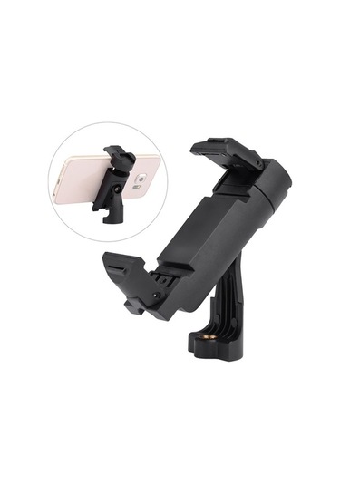 Pazly 360 Derecelik Döner Taşınabilir Telefon Tutucu - Katlanabilir, Tripod Adaptörlü, Siyah, 8x3x3 Cm, 1/4 İnç, Akıllı Telefonlar İçin