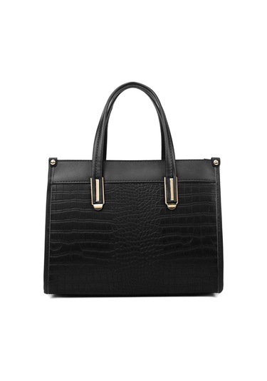 Atmosferik Çanta Kadın Dokulu Bayan Çantası Büyük Kapasiteli Şık Basit Tote Çantasiyah Diğer