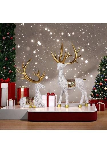 Homyl Yatak Odası Masaüstü Oturma Için 2 Adet Ren Geyiği 10cmx20cm