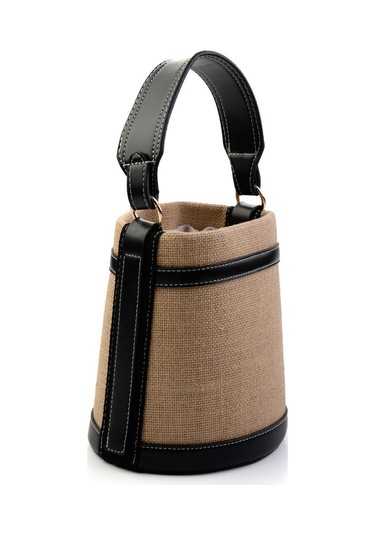 Bej Siyah Kadın Postacı Çanta C06573060018 Siyah