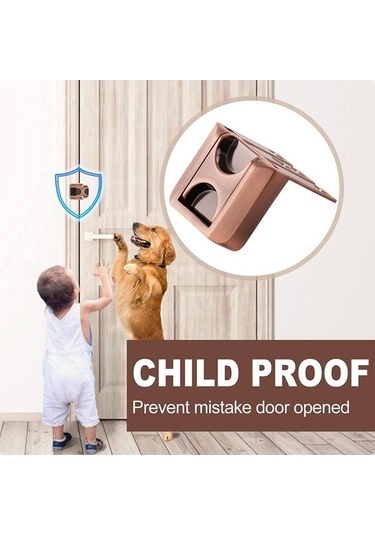 Pazly Ev Kapısı Güvenlik Mandalı, Çinko Alaşım, İçe Doğru Kapı İçin, Kuvvetli Korumalı Kilit, Kullanıcı Dostu Tasarım, Bronz Renk Bronze