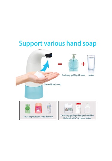 Skycity Otomatik Dokunsuz Köpük Sabun Dağıtıcı 250ml - Abs Malzeme, Entegre Sensör, 6 Ay Pil Ömrü Pil Yok Beyaz