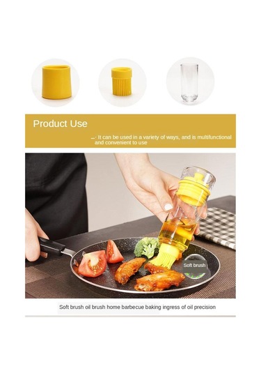 Homyl 2'si 1 Arada Dağıtıcı Silikon Yağı Fırça Şişesi Sarı