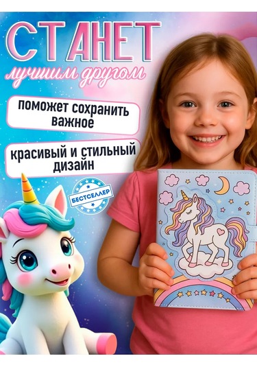 Bestseller Kızlar İçin Manyetik Kapaklı A5 Defter Unicorn 177714613 Açık Mavi