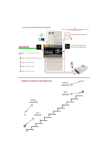 Akıllı Merdiven At-eco Oled Serisi 16 Kanal Modül + 2 Adet Pır