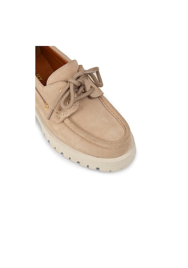 Deery Kadın Hakiki Süet Bej Marin Loafer - 02036zbejc01