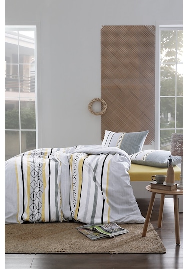 Floretta Jaune Çift Kişilik Nevresim Takımı 52172 Sarı