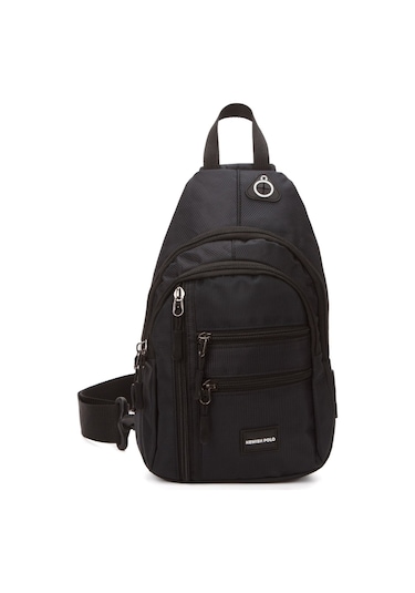 Newish Polo Erkek Kumaş Usb Kulaklık Çıkışlı Bodybag Göğüs Ve Omuz Çantası New172 - Siyah