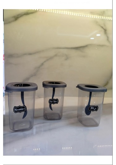 Mdklife Kendinden Kapaklı Kaşıklı Baharat Seti Pvc 400ml Beyaz