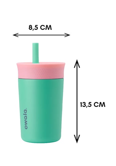 Owala 12 Oz 355 Ml Kids Pipetli Çift Katmanlı Paslanmaz Çelik Termos Sızdırmaz Kapak Turkuaz