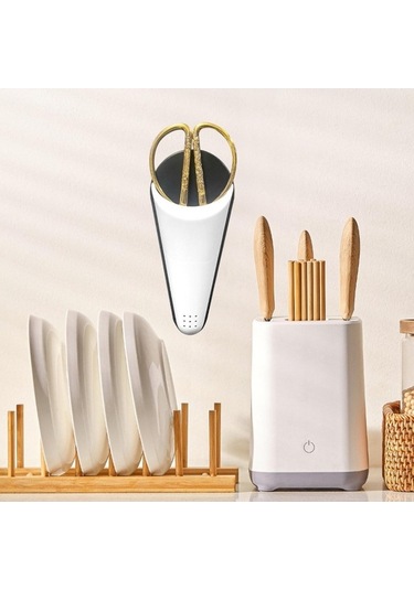 Trendooze Mutfak Makas Depolama Rafı Siyah Kapak, Ev Ve Mutfak İçin Kullanılabilir Siyah