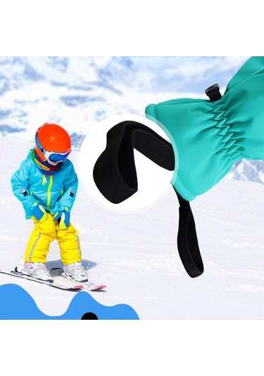 Pazly Su Geçirmez Rüzgar Geçirmez Bisiklet Eldiveni Çocuk Kışlık Kalın