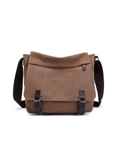 Erkek Çok Amaçlı Büyük Kapasiteli Kanvas Omuz Çantası X001 Kahverengi
