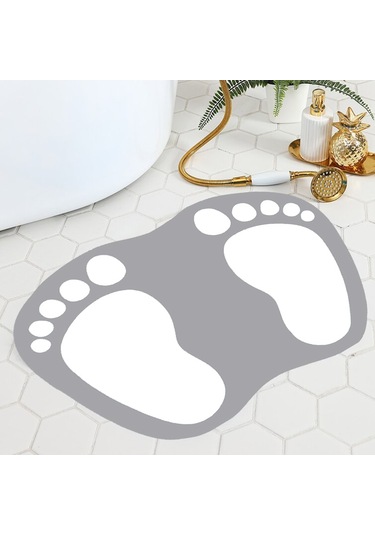 Eco Concept  Ayak İzi Kaymaz Taban Banyo Paspası  40 x 60 Gri