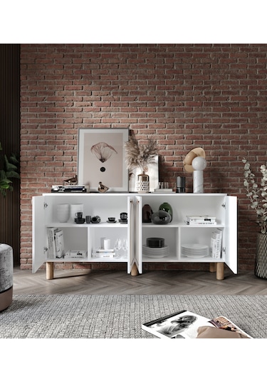 Duru 4 Kapaklı Çok Amaçlı Bohem Konsol, Bohem Yüksek Konsol