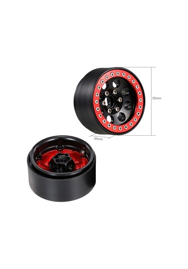 Ximistore9 1/10 Rc Tırmanma Aracı İçin 8 Delikli Metal Jant - Siyah/altın/kırmızı Seçenekli