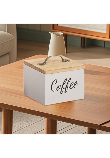 Suntek Kapaklı Kahve Pod Tutucu Tezgah Mutfak Masası Için Çok Beyaz