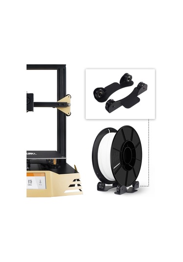 Tenfowee 3d Yazıcı Filament Tutucu - Cr-10, Ender 3 Uyumlu Metal Askılık Siyah