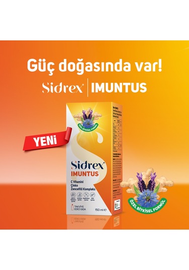Sidrex Imuntus Zencefil Ekstresi Vitamin C Ve Çinko İçeren Takviye Edici Gıda 150 ML