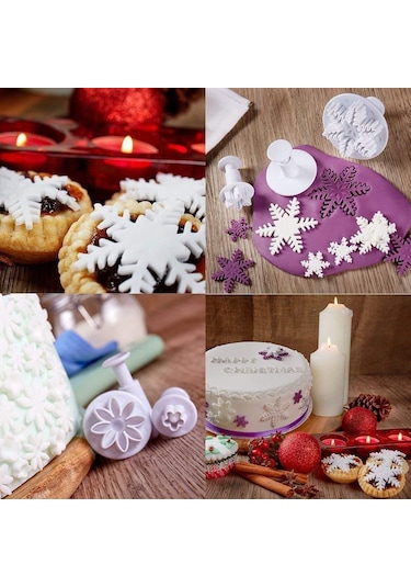 Sones 114'ü 1 Arada Fondan Kek Pişirme Dekorasyon Araçları Piston Kesiciler Çiçek Kalıpları Seti