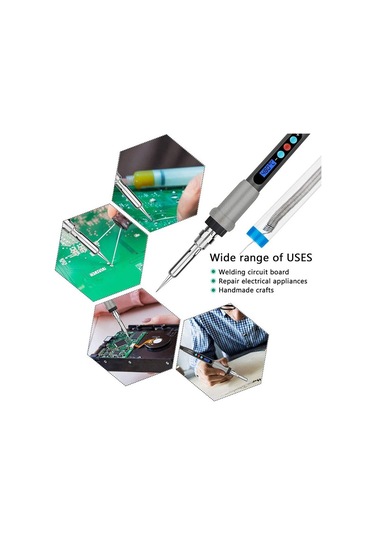 Havya Kiti, 61 Adet Lcd Ekran Ayarlanabilir Sıcaklık Kaynak Aracı 60 W Ahşap Yakma Pirografi Kalem Seti, Abd Plug