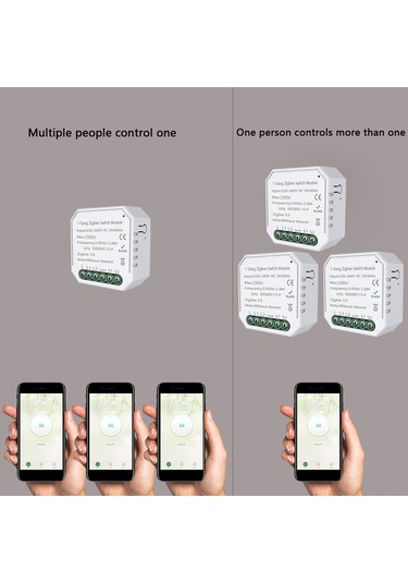 Lemestar Zigbee 3.0 Akıllı Anahtar Modülü, Uyumlu Tuya App, Google Home/alexa Ses Kontrolü, Zamanlama Ve Aile Paylaşımı Özellikleri, 2 Adet 220-240v