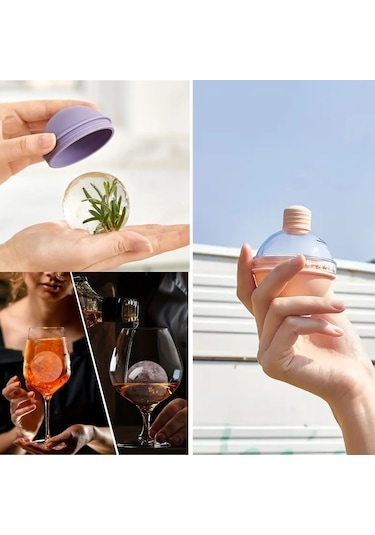 Hunili Altı Silikon Kolay Çıkabilen Büyük Boy Küre Buzluk 5224 Çok Renkli