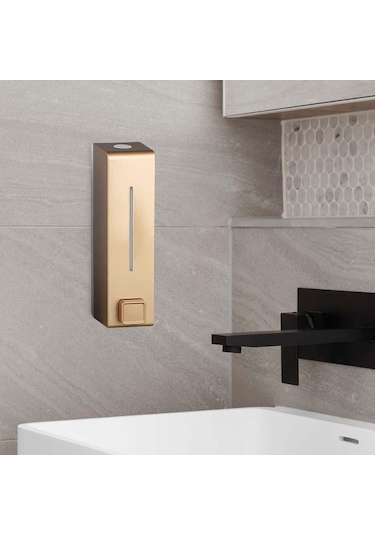 Didadodo Suntek 600ml Sabunluk Duvara Monte Banyo Duş Şampuanı Otel Altın, Gümüş Renk Seçeneği 11.8x5cm Çift Kişilik